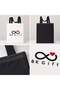 Customized for Your Logo: 10 Economical Black Handle Double Color Cloth Bags 35X40 cm Printed Set - 2