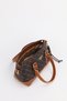 Women's Monogram Brown Leather Lock Charm Detailed Hand Shoulder and Crossbody Bag Elena - 5