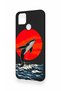 Realme C25 Compatible Red Sun Whale Patterned Silicone Case - 4