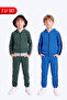 Boy's 2-Piece Stripe Detailed Hooded Zippered Tracksuit Set
