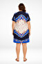 Patterned Cotton Short Sleeve Pocketed V-Neck Women's Plus Size Dress - 4