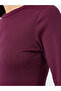 Burgundy Maxi Sheath Dress with Long Sleeves - 4