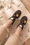 Verona Imported Special Series Genuine Leather Rubber Sole Women's Sneakers Brown - 3