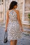 Women's White Halter Neck Belted Skirt Ruffle Dress Arm-26Y001147 - 2