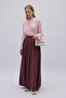 Pleated Linen Skirt Plum - 4