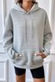 Women's Gray Butterflies Inspire Printed 3 Thread Hooded Hoodie Sweatshirt - 2