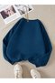 Women's Navy Blue Coffee Printed Oversize Sweatshirt - 2