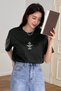 Women's Black the Power Printed Oversize T-Shirt - 5
