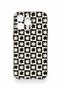 iPhone 13 Pro Max Compatible Floral Motif Checkered Pattern Silicone Case - 2