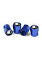 Skoda Black Logo Aluminum Cover 4 Pieces Valve Cover (Blue) - 2