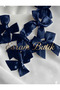 Navy Blue 2 cm Satin Bow, Dowry Box, Bundle Decoration, Wedding, Christmas Ornament, Candy Box, Birthday Decoration 20 Pieces - 2