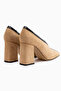 Conny Mustard Suede Blunt Toe Women's Heeled Shoes - 5