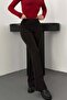 Women's Black Spanish Flare High Waist Long Length Straight Cut Leggings - 4