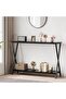 Narrow Console Table, 2-Tier Farmhouse Sofa Table with Shelves, 41.3 Inch Long Hallway Table, Behind Couch Table for Living Room Hallway Entryway, Black - 7