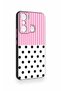 Infinix Hot 20I Compatible Pink Striped Polka Dot Patterned Silicone Case - 3