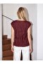 Lcw Vision Plum Crew Neck Gathered Blouse - 4