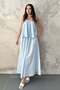 Women's Blue Flounce Blouse and Skirt Set