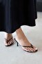 Karen Women's Heeled Flip-Flop Satin Sandals Leopard