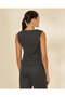 Women Charcoal Striped Sleeveless Waistcoat - 3