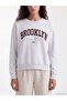 Xside Gray Brooklyn Printed Oversize Women's Sweatshirt - 3
