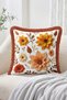 Fall-Toned Floral and Leaf Pattern 4-Piece Fringe Throw Pillow Cover - Vintage Tassel Pillowcase - 3