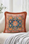 Classic Carpet Motif Medallion Patterned Fringed Throw Pillow Cover - Vintage and Bohemian Tassel Pillowcase - 2
