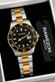 Men's Wristwatch Steel Band Analog with Calendar Black Dial Dual Color Classic Wrist Watch Men's Gift - 2