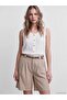 Lcw Vision White Crew Neck Textured Blouse