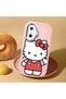 Poco F7 Compatible Case Camera Protector Pink Silicone Couple Phone Case with Kitty Pattern - 2