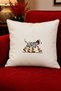 Dalmatian Dog Patterned Embroidered Linen Throw Pillow Cover - Children's Room Decorative Pillow