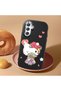 Samsung Galaxy M34 Compatible Case Camera Protector Black Silicone Couple Phone Case Kitty Patterned - 2