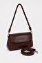 Women's Valeria Multi-Compartment Soft Leather Look Adjustable Strap Bitter Brown Shoulder and Crossbody Bag