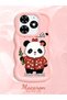 Tecno Spark Go 2024 Compatible Case Camera Protector Pink Silicone Couple Phone Case Panda Pattern - 2