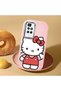 Redmi 10 Compatible Case Camera Protector Pink Silicone Couple Phone Case with Kitty Pattern - 2