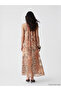 Original Halter Neck Patterned Gathered Dress - 4
