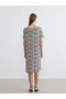 Original Oval Collar Patterned Dress - 4