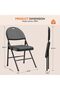 Folding Chairs, Padded Foldable Chair with PU Leather Cushion and Back, Metal Frame Indoor/Outdoor Portable Stackable Commercial Seats for Events Office Wedding Party, 2 Pack, Black - 2
