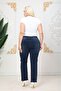 Pleated Pipe Leg High Waist Comfortable Fit Plus Size Soft Denim Pants - 6