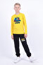 Boy's Round Neck Top and Bottom Set with Print Detail and Elastic Cuffs - 2