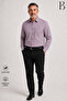 Relaxed Fit Long Sleeve Striped Classic Men's Dad Shirt - 3