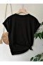 Mother's Day Gift Mother-Themed Printed Oversize Crew Neck T-Shirt - Black - 3