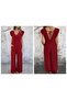 Women's Short Sleeve V-Neck Long Aerobin Jumpsuit with Deep Back Lacing - 3