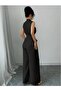 Women's Turtleneck Sleeveless Pearl Belted Waist Long Janjan Jumpsuit - 4