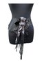 Women's Asymmetrical Cut Black Genuine Leather Belt with Scarf - Étoile Handmade Design - 3