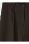 Ozmarka New Season Brown Elastic Waist Pleated Women's Fabric Trousers - 6