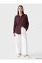 Plum Textured Oversize Women's Shirt - 2
