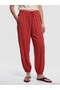 Red Elastic Waist Women's Jogger Pants - 2