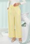 Yellow Elastic Waist Muslin Trousers with Pockets