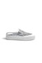 Knitted Detailed Closed Toe Silver Color Sabo Slippers (Size 1 Small Fit) - 2