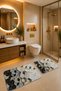 Bath Mat Set of 2 with Non-Slip Base and Washable 60X90 cm - 50X60 cm